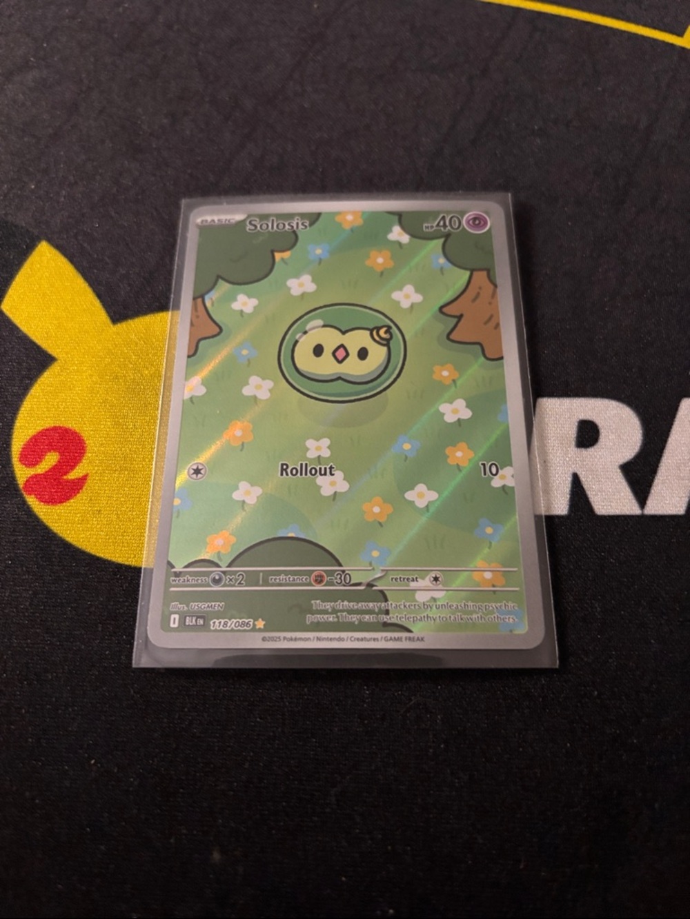 Pokemon Solosis Green Holo Card